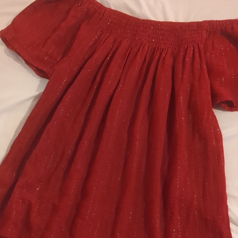 Red Off-Shoulder Top